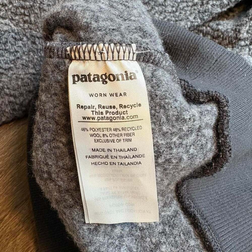Patagonia Pile Fleece 1/4 Zip Pullover Grey Women's Small - Picture 6 of 6